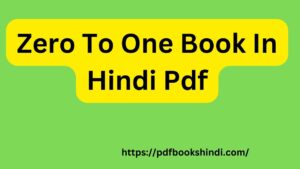 Zero To One Book In Hindi Pdf