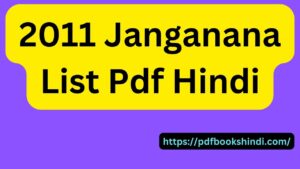 2011 Janganana List Pdf Hindi
