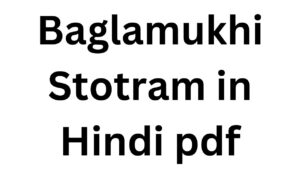 Baglamukhi Stotram in Hindi pdf