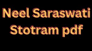 Neel Saraswati Stotram pdf