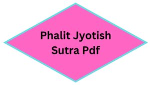 Phalit Jyotish Sutra Pdf