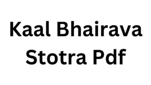 Kaal Bhairava Stotra Pdf