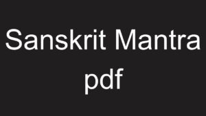 Sanskrit Mantra pdf