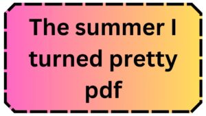 The summer I turned pretty pdf
