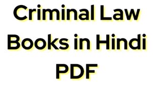 Criminal Law Books in Hindi PDF