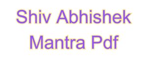 Shiv Abhishek Mantra Pdf