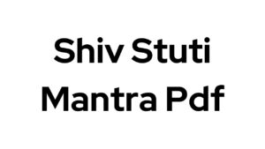 Shiv Stuti Mantra Pdf